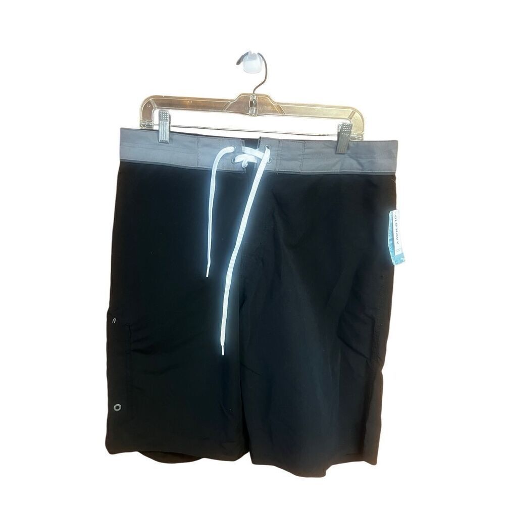 Old Navy California Boardshorts Men Sz 34/10 Black Cargo Pocket UPF 40  NWT